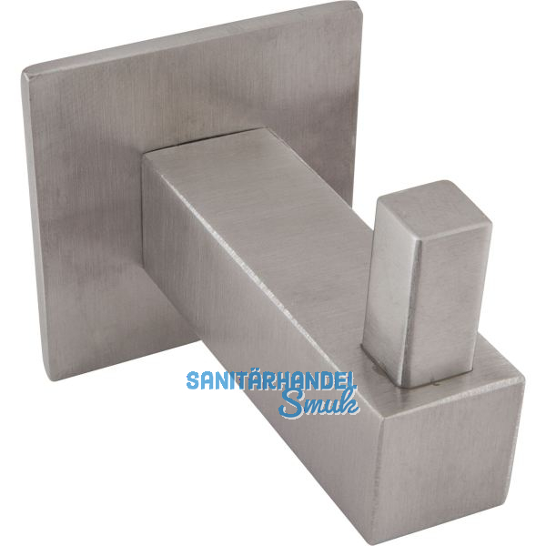 Mantelhaken Tikal mit Platte 40 x 40 mm, T 55 mm, Edelstahl geb�rstet