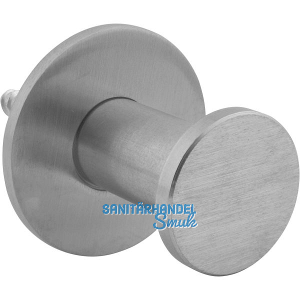 Mantelhaken Kuka mit Platte � 35 mm, Tiefe 30 mm, Edelstahl geb�rstet