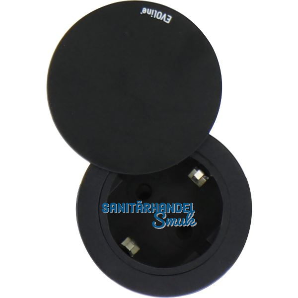 EVOline One Steckdose mit Drehdeckel schwarz