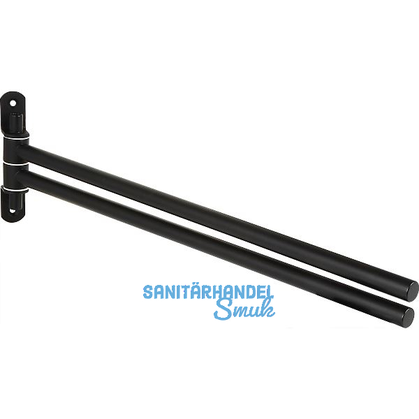 Handtuchhalter Bulon zweiarmig schwenkbar, Stahl schwarz matt