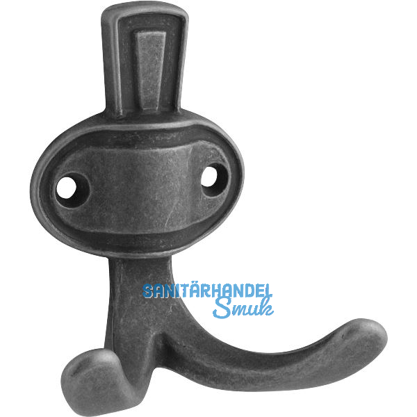 Mantelhaken Corvo Breite 67 mm, H�he 76 mm, ZN eisenf�rbig br�niert