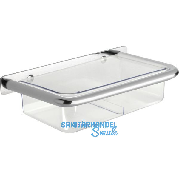 Wandschirmgarnitur Nora mit Kunststoffwanne, Stahl verchromt poliert