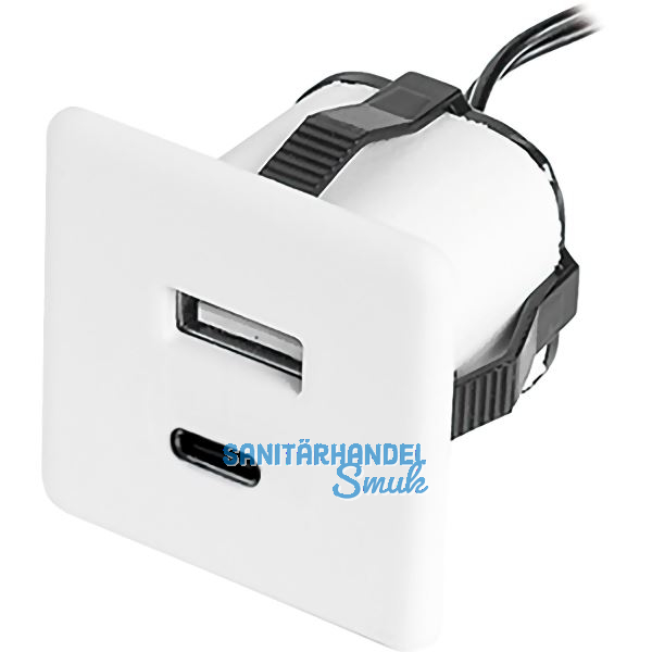 Einbau USB-Charger wei� 1xTYP-A + C
