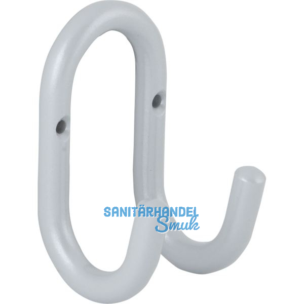 Mantelhaken Nora Breite 51 mm, H�he 87 mm, Stahl wei�aluminium (ca. RAL 9006)