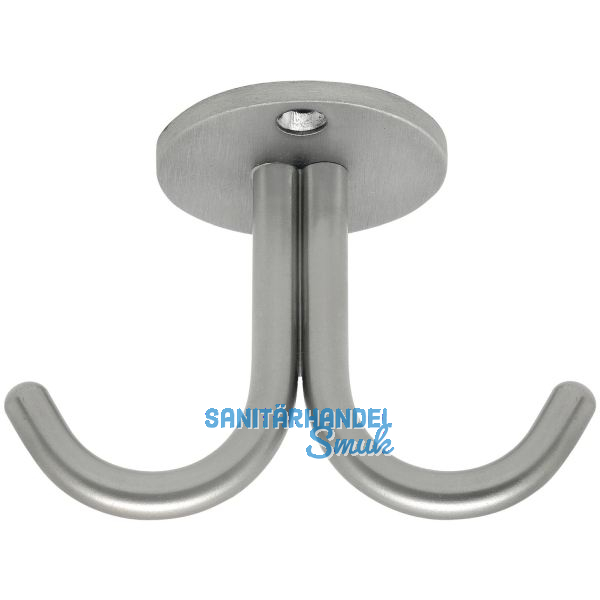 Zweifach-Haken Delta H�he 59 mm, Breite 100 mm, Edelstahl geb�rstet