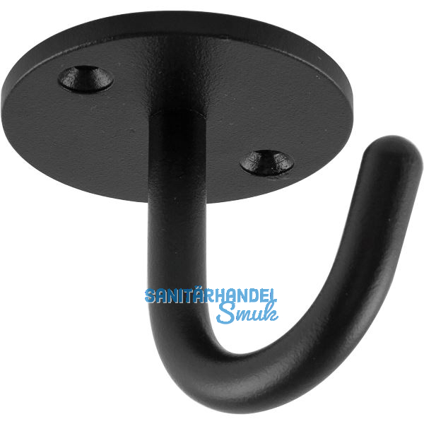 Einfach-Haken Delta H�he 59 mm, Breite 71 mm, Stahl schwarz Feinstruktur