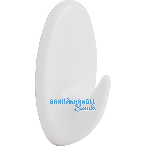 Klebehaken Oval Breite 26 mm, H�he 42 mm, Kunststoff wei�