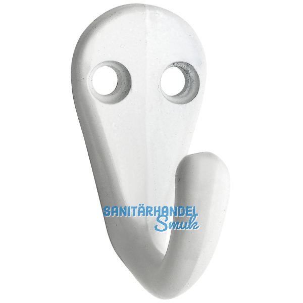 Einfachhaken Bata Breite 20 mm, H�he 41 mm, Aluminium wei� beschichtet