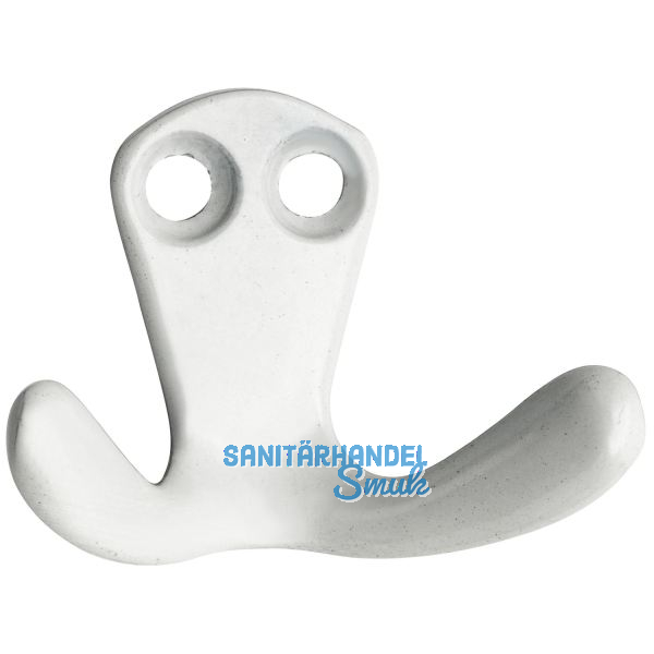 Doppelhaken Hapi Breite 44 mm, H�he 33 mm, Aluminium wei� beschichtet