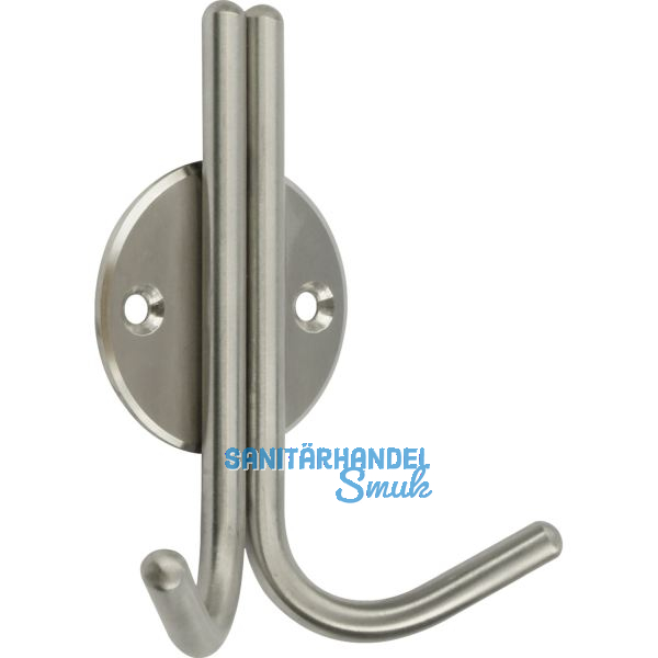 Mantelhaken Kabah mit Platte � 46 mm, H 101 mm, T 39 mm, Edelstahl geb�rstet