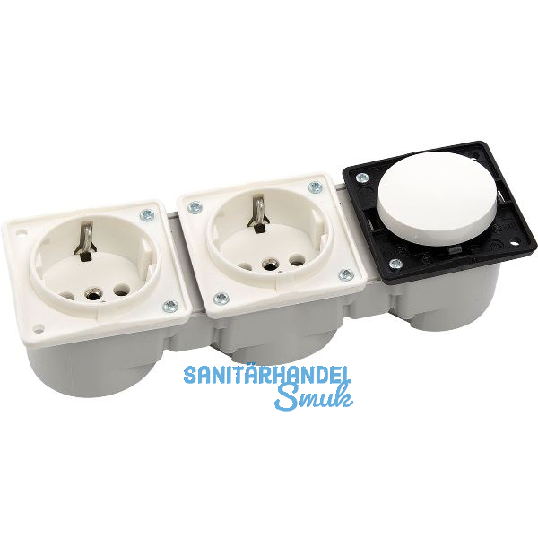 BERKER Integro Schalter polarwei� + Doppelsteckdose polarwei� ohne Rahmen