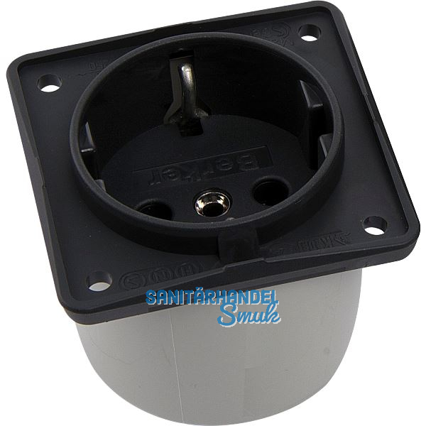 BERKER Integro Steckdose anthrazit konfektioniert ohne Rahmen