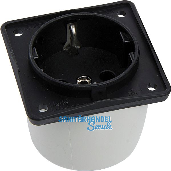 BERKER Integro Steckdose schwarz konfektioniert ohne Rahmen