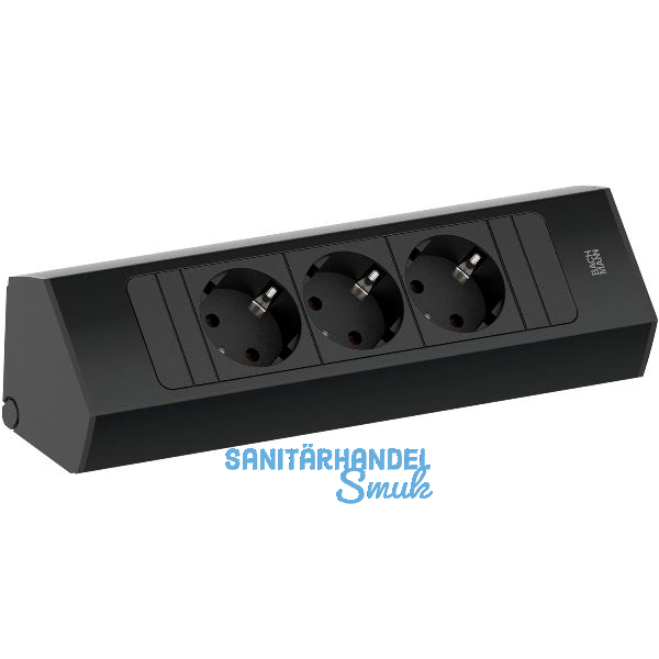 BACHMANN Steckdosenleiste Casia2 K 3-fach Schukosteckdose, schwarz