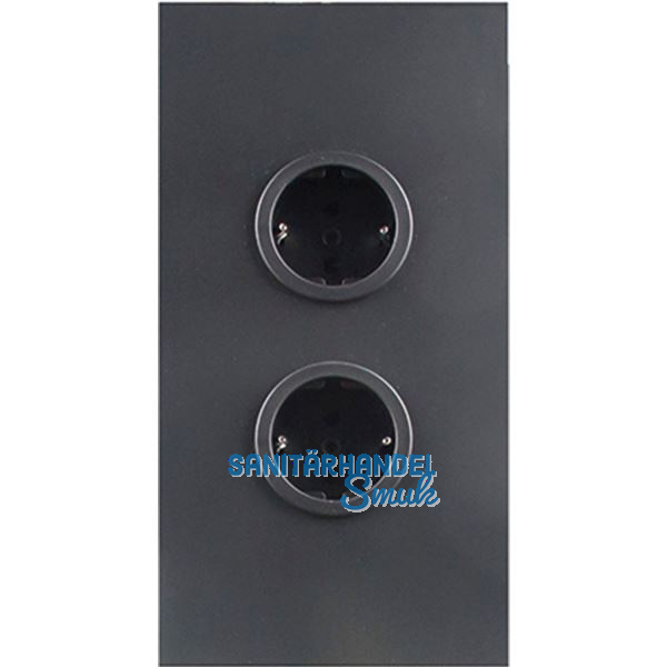 CARESSI Steckdosenelement 2ST20 2 Schukosteckdosen schwarz