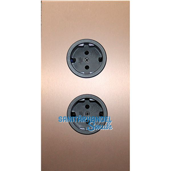 CARESSI Steckdosenelement 2ST20 2 Schukosteckdosen kupfer