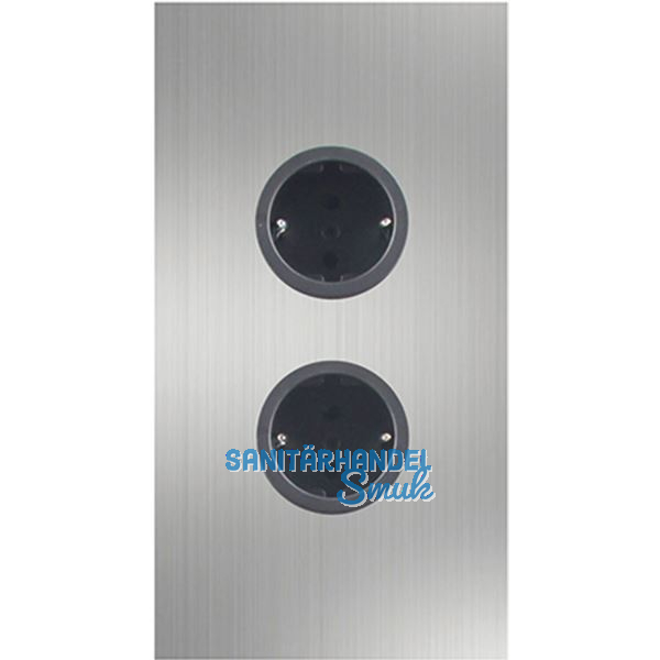 CARESSI Steckdosenelement 2ST20 2 Schukosteckdosen Edelstahl