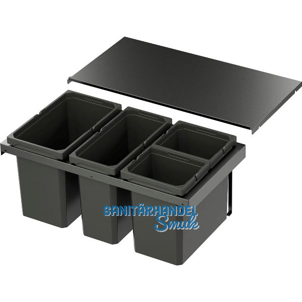 VS ENVI Flex Abfalltrennsystem KB 800 mm 1 x 22/1 x 16/2 x 10 Liter Lava