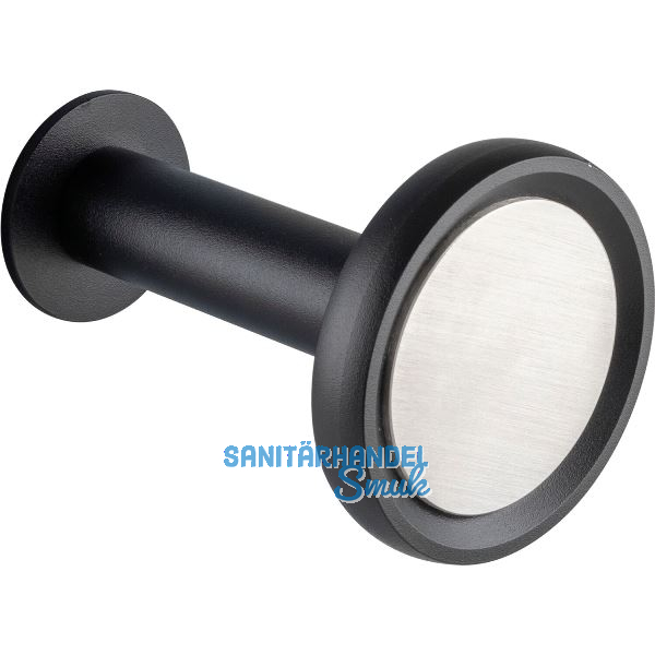 Mantelhaken Palos Tiefe 116 mm, Aluminium schwarz, Edelstahl geb�rstet