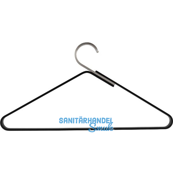 Kleiderb�gel Ponos mit Hosensteg, Aluminium schwarz/Edelstahl geb�rstet