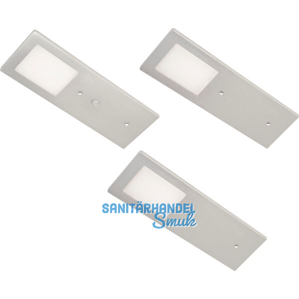 L&S Unterbauleuchte Planar L 3er Set Aluminium geb�rstet