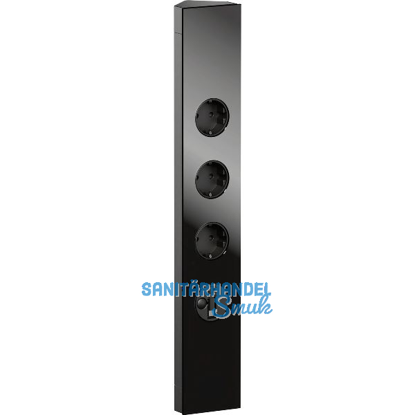 WIPO Steckdosenelement Power Eck-G Slim 3 Schuko + USB-Charger-Auszug schwarz