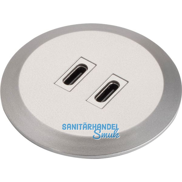 DOMUS LINE Einbau USB-Charger Subby 24 V/DC 2xUSB Typ-C Edelstahl Effekt