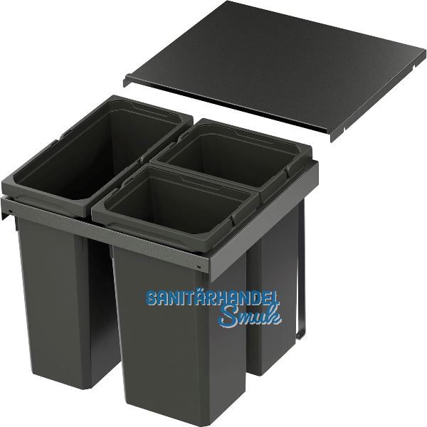 VS ENVI Flex Pro Abfalltrennsystem KB 500 mm 1 x 21/2 x 12,5 Liter Lava