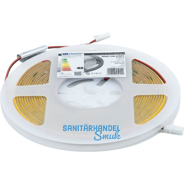 SIRO LED-Band SL-COB 5mm 6W/m 3000K, IP20, 24 V/DC, Rolle 5 m