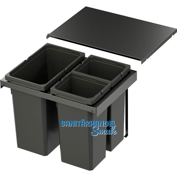 VS ENVI Flex Pro Abfalltrennsystem KB 600 mm 1 x 28/2 x 12,5 Liter Lava