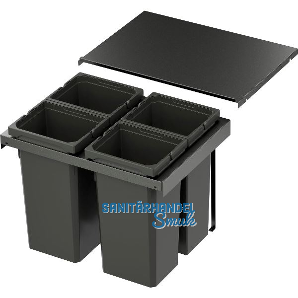 VS ENVI Flex Pro Abfalltrennsystem KB 600 mm 4 x 12,5 Liter Lava