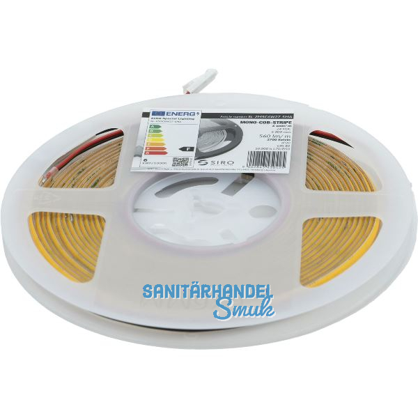 SIRO LED-Band SL-COB 5mm 6W/m 2700K, IP20, 24 V/DC, auf Ma� mit Leitung