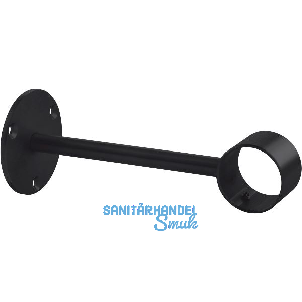 Bar-Reling Wandst�tze gerade f�r Rohr-� 38 mm, T 175,5 mm, Schwarz beschichtet