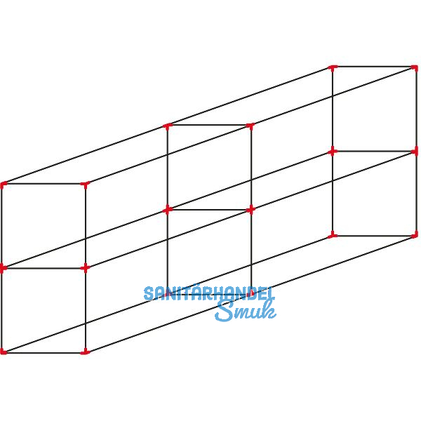 ALUMIS Smartcube Eckknoten-Set h�ngend 4-fach schwarz