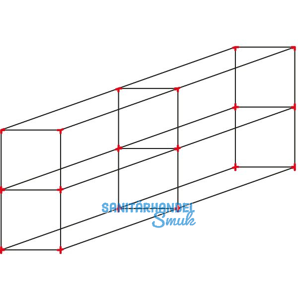 ALUMIS Smartcube Eckknoten-Set freistehend 4-fach schwarz