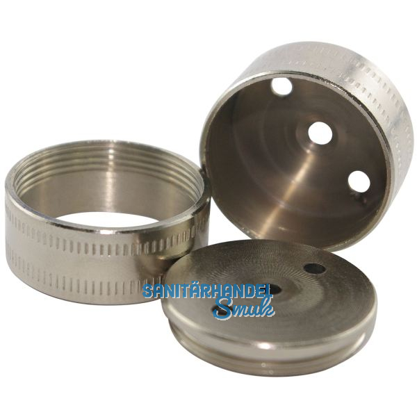 Wandscheiben 3-teilig 28 mm Messing vernickelt