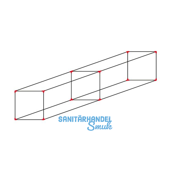 ALUMIS Smartcube Eckknoten-Set h�ngend 2-fach horizontal schwarz