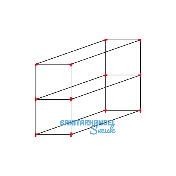 ALUMIS Smartcube Eckknoten-Set freistehend 2-fach vertikal schwarz