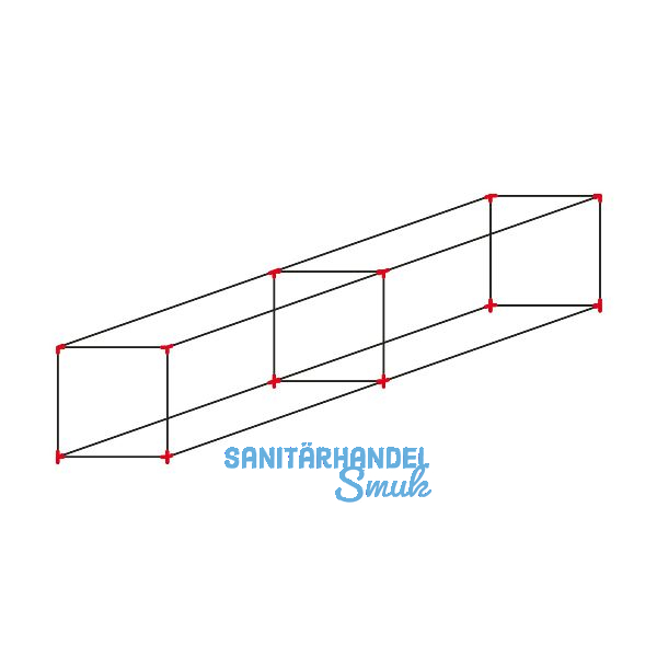 ALUMIS Smartcube Eckknoten-Set freistehend 2-fach horizontal schwarz