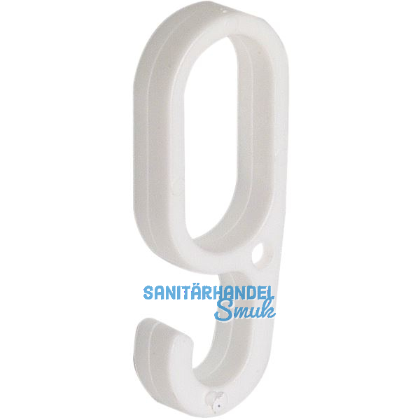 Haken 1a f�r Oval-Schrankrohr 30 x 15 mm, Kunststoff wei�