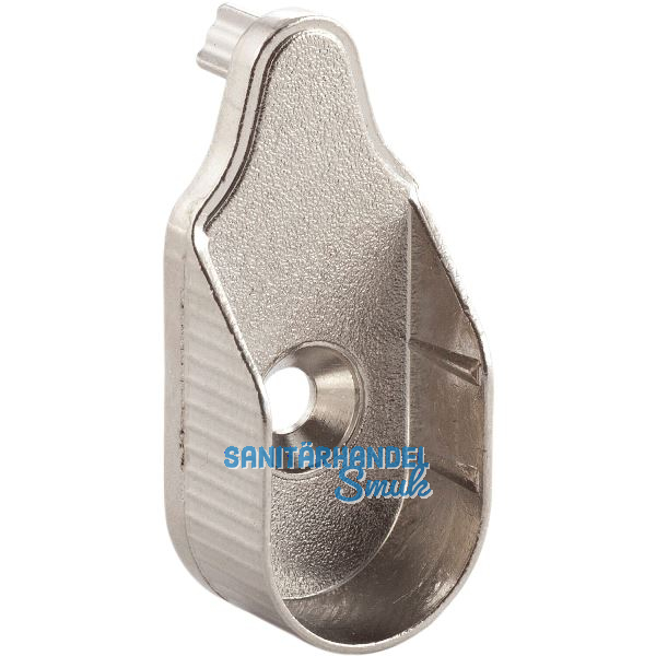 Schrankrohrlager Oval 1 f�r Schrankrohr, 2 St�tzzapfen � 5 mm, Zink vernickelt