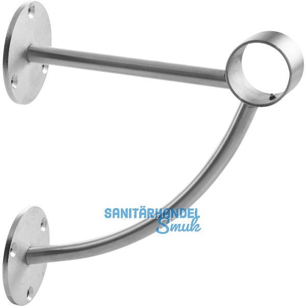 Bar-Reling Wandst�tze m. Diagonalstrebe f�r Rohr-� 38 mm, Edelstahl geschliffen