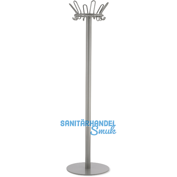 Standgarderobe Larga H�he 1830 mm, Stahl silberfarbig beschichtet