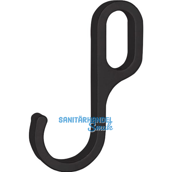Haken HO1 f�r Oval-Schrankrohr 30 x 15 mm, Zamak schwarz