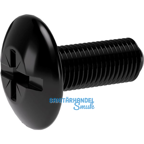 Spezialschraube SO Oval 4/5/6, f�r Schrankrohrlager, M6 x 15mm, Stahl schwarz