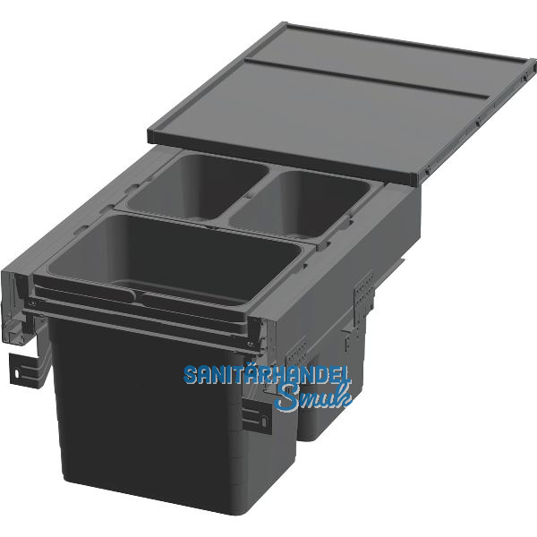 NINKA Abfalltrennsystem eins2pack Push-to-open KB 450 mm Dunkelgrau