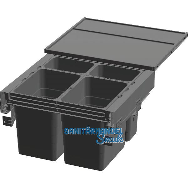 NINKA Abfalltrennsystem eins2pack Push-to-open KB 600 mm Dunkelgrau