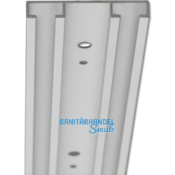 ALUMIS Vorhang-Laufschiene doppelt 6000 mm Aluminium silber eloxiert