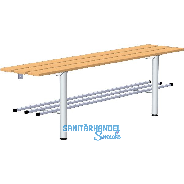 RONTEC Sitzbank wandbefestigt mit Schuhablage 1000 mm Alu natur eloxiert