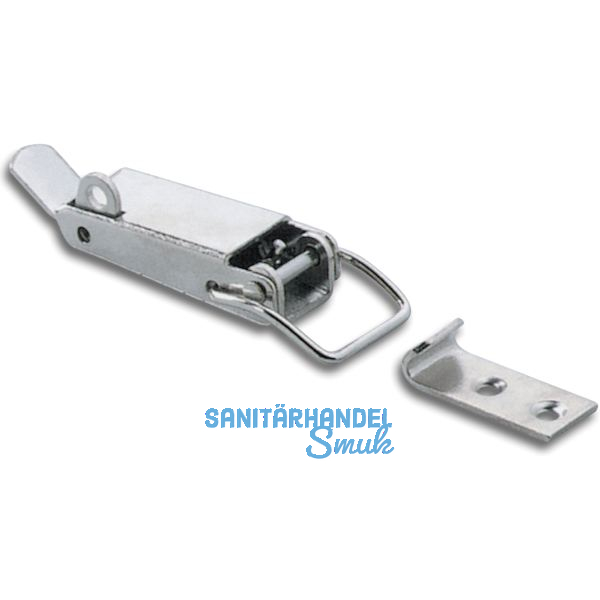 Kistenverschluss absperrbar 102x23, Stahl vernickelt